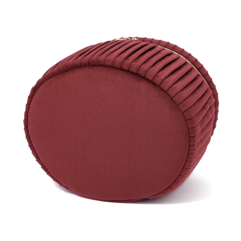 Velour Pleat Vanity Pouch Large Wine