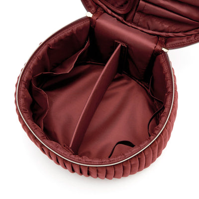 Velour Pleat Vanity Pouch Large Wine