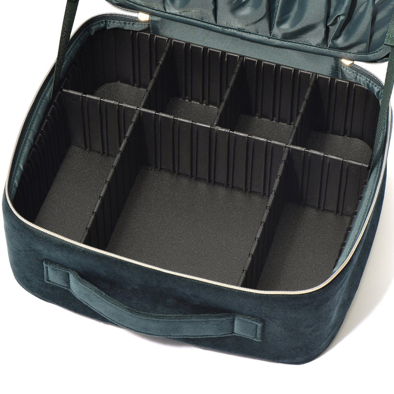 Velour Ribbon Makeup Bag Green