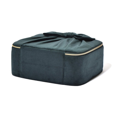 Velour Ribbon Makeup Bag Green
