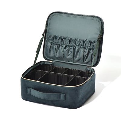 Velour Ribbon Makeup Bag Green