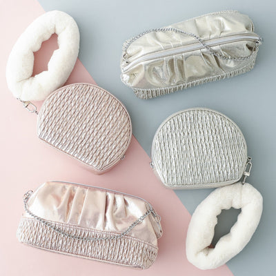 Shiny Foil Wire Pouch Silver