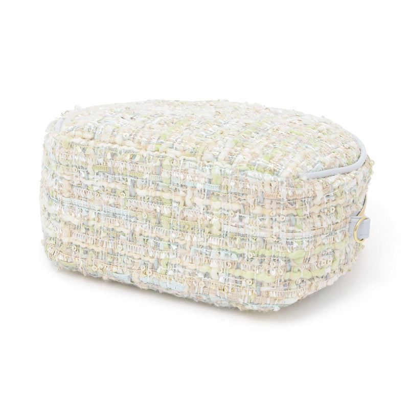 Tweed Fur Pouch Small Light Blue