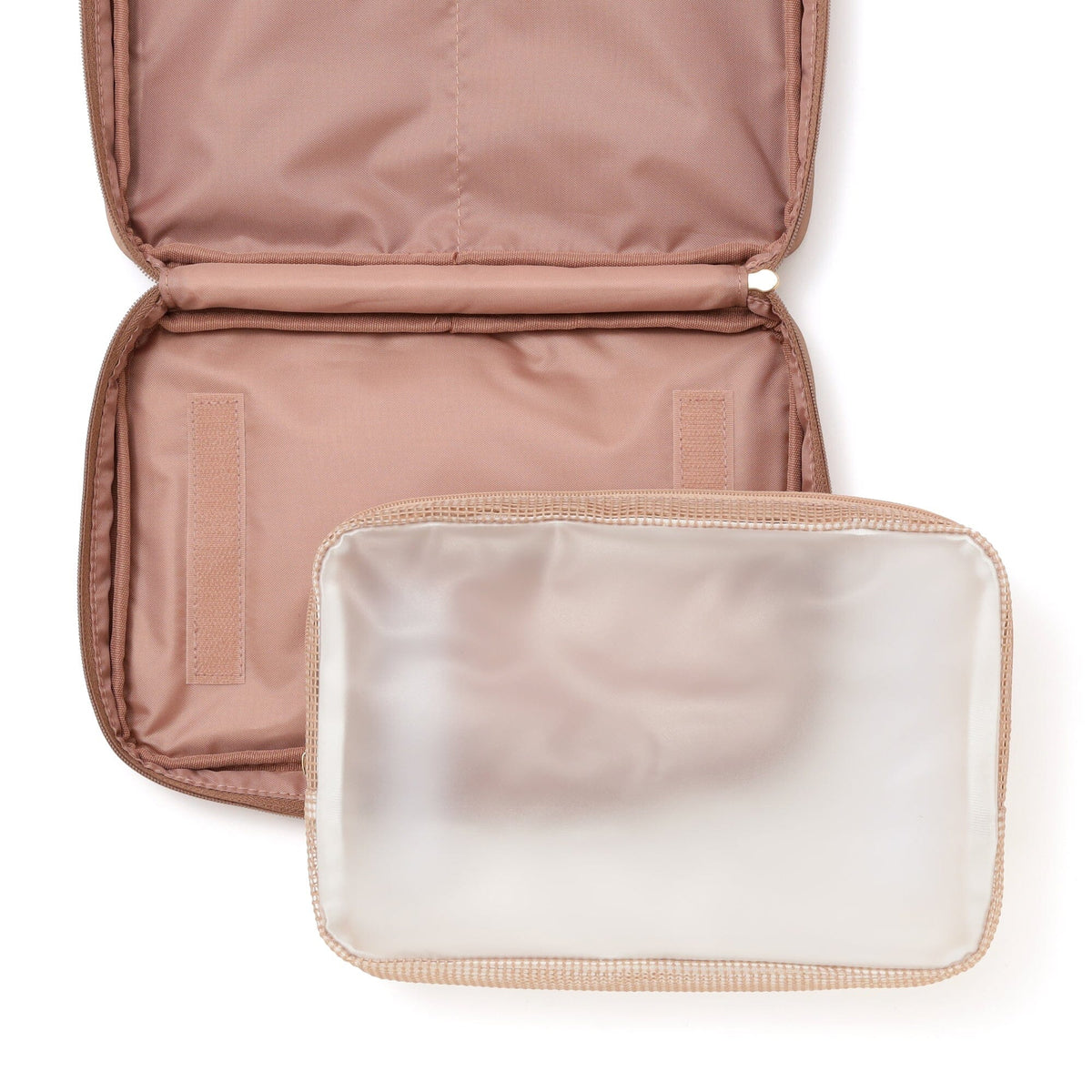Bicolor Hanging Pouch Large Pink x Brown