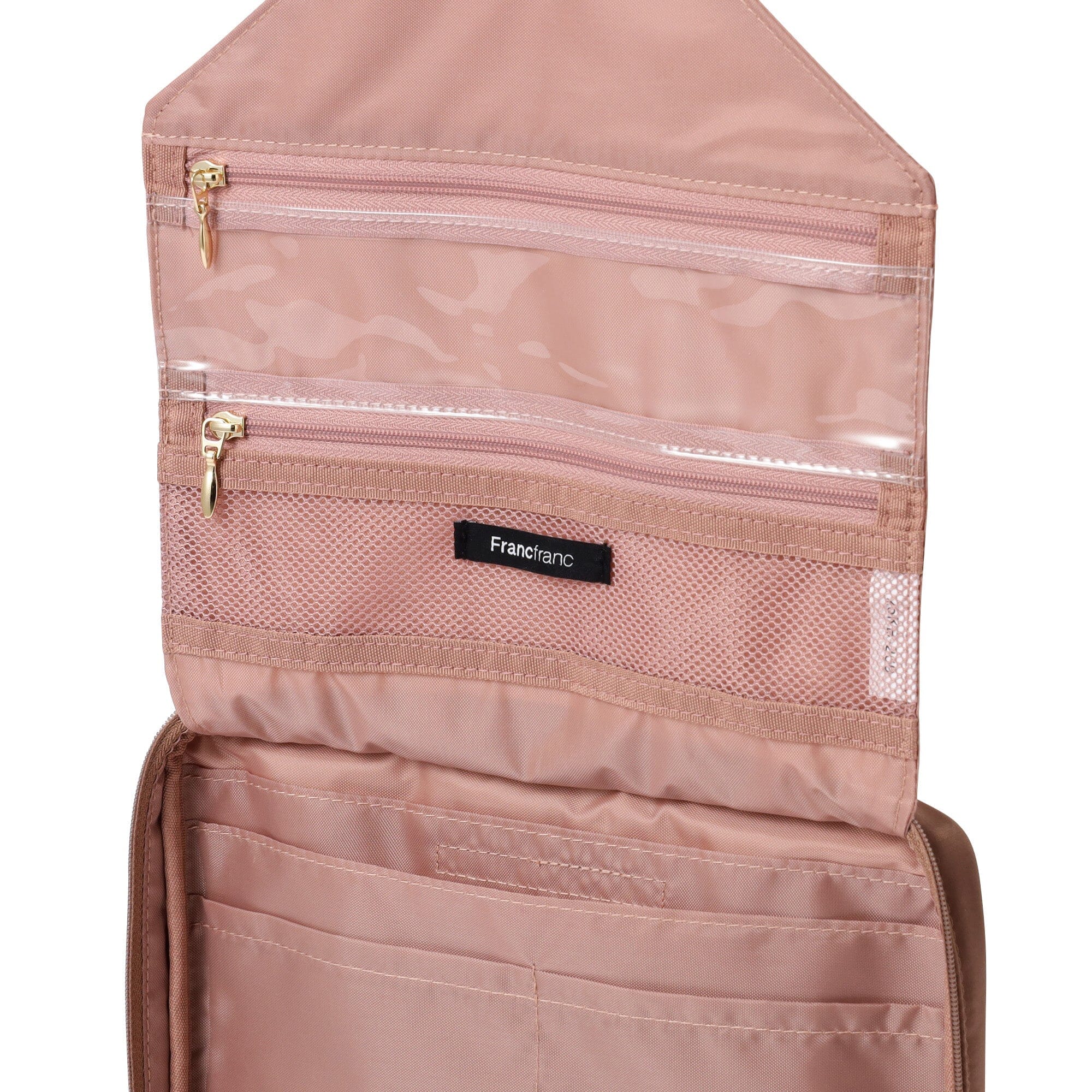 Bicolor Hanging Pouch Large Pink x Brown