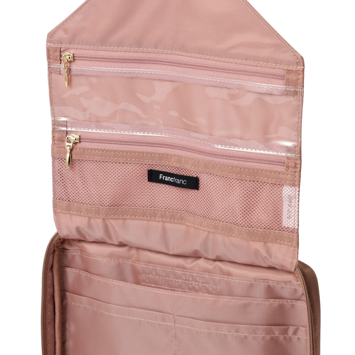 Bicolor Hanging Pouch Large Pink x Brown