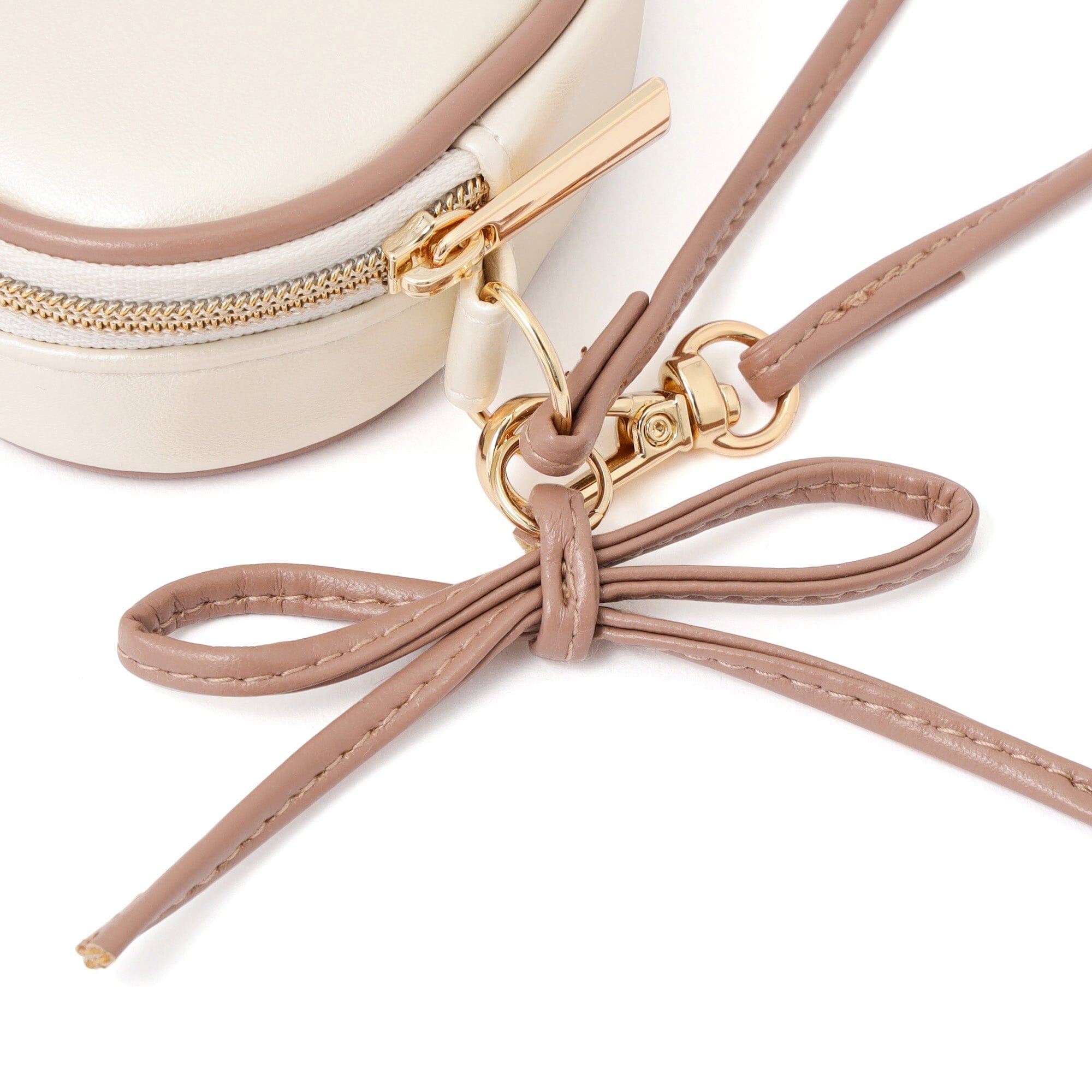 Heart Shaped Mini Pouch Ivory