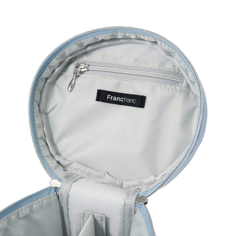 Organdy Flower Vanity Pouch Small Light Blue