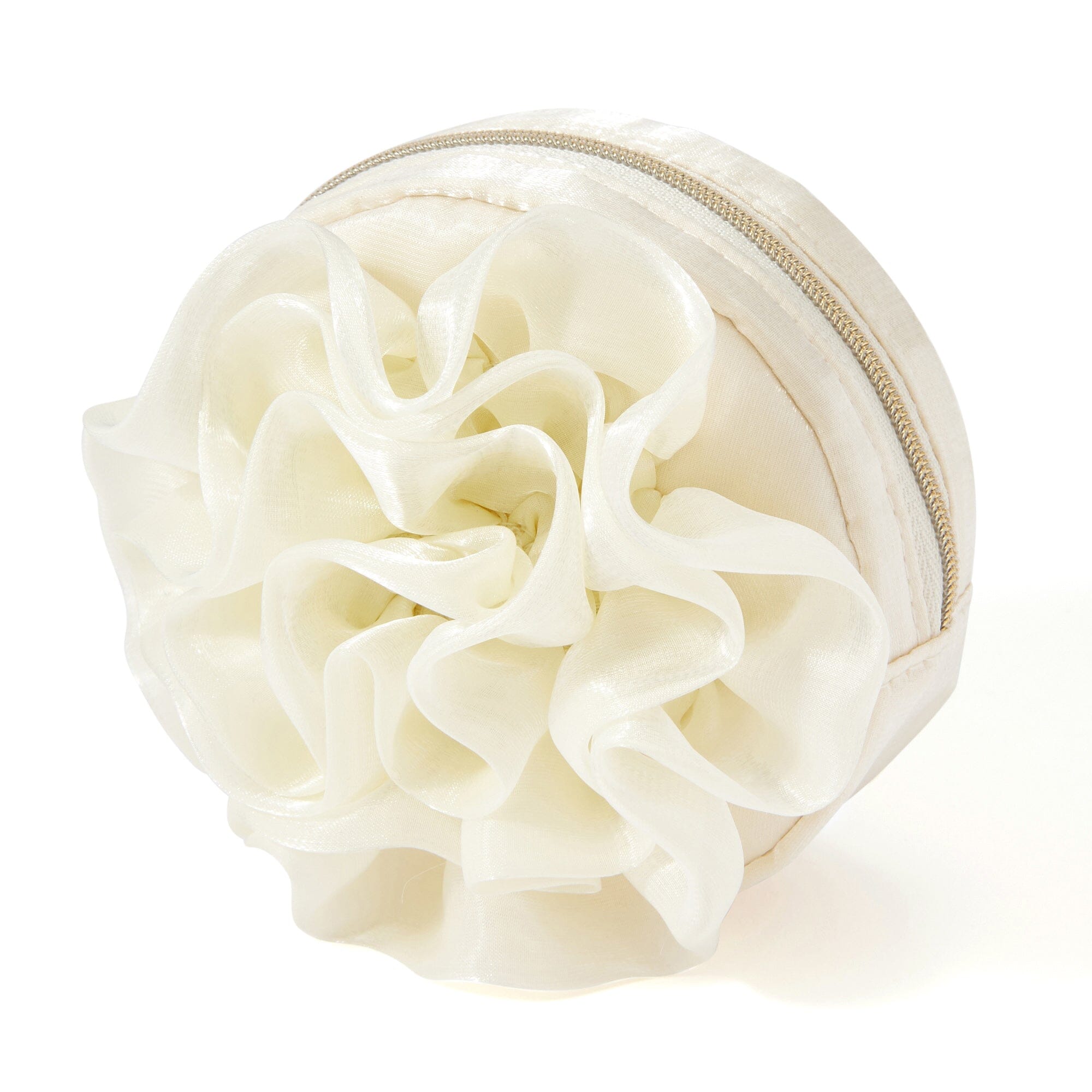 Organdy Flower Mini Pouch Ivory