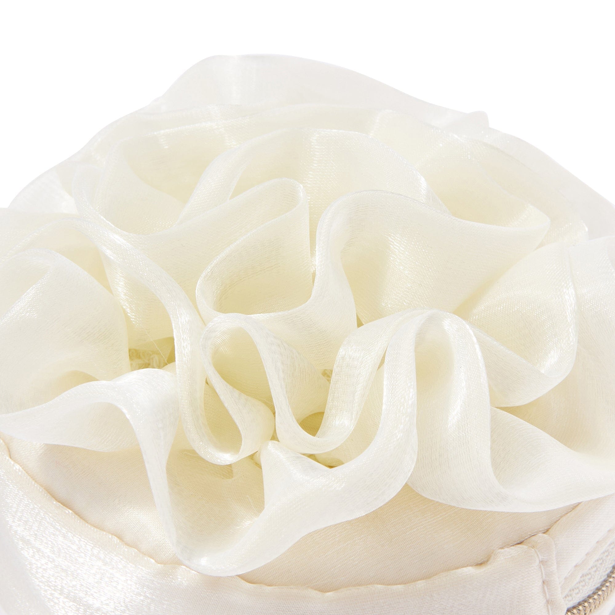 Organdy Flower Mini Pouch Ivory