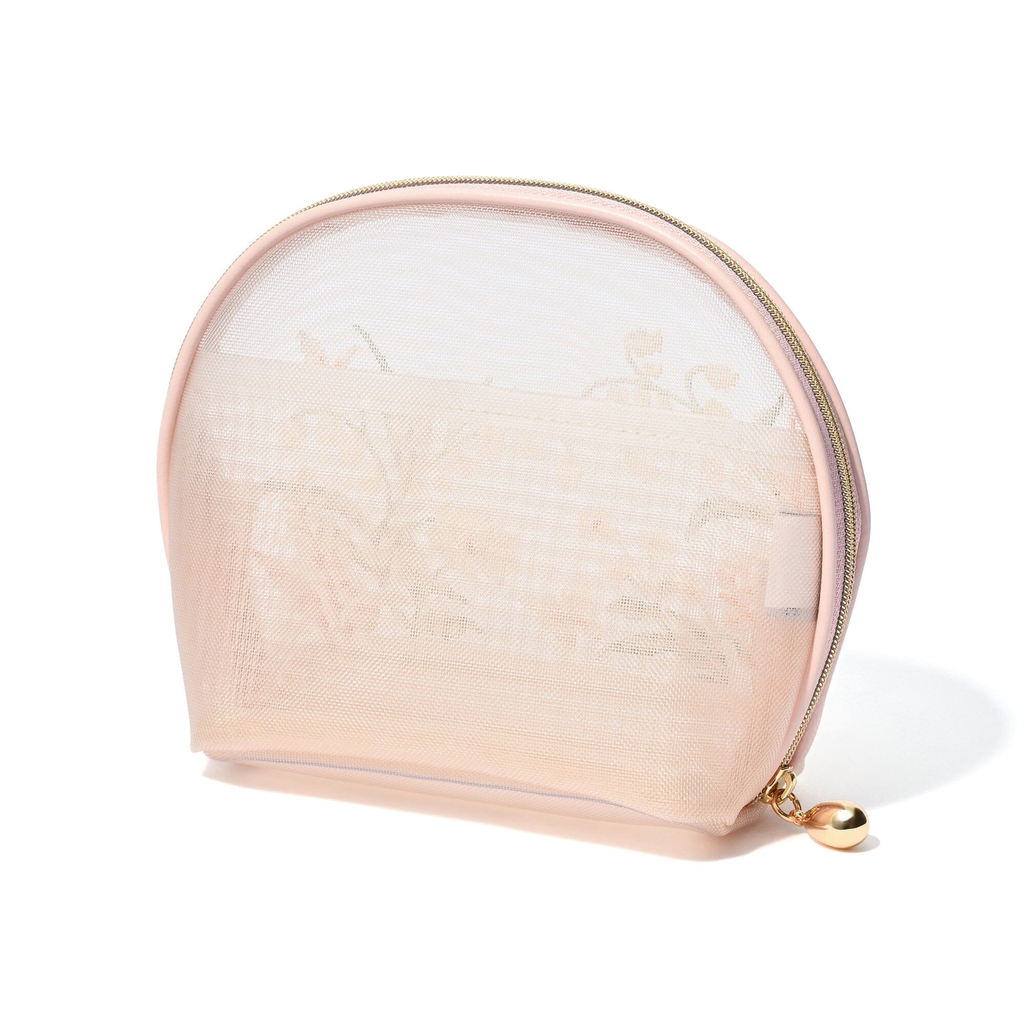 Mesh Embroidery Pouch Small Pink