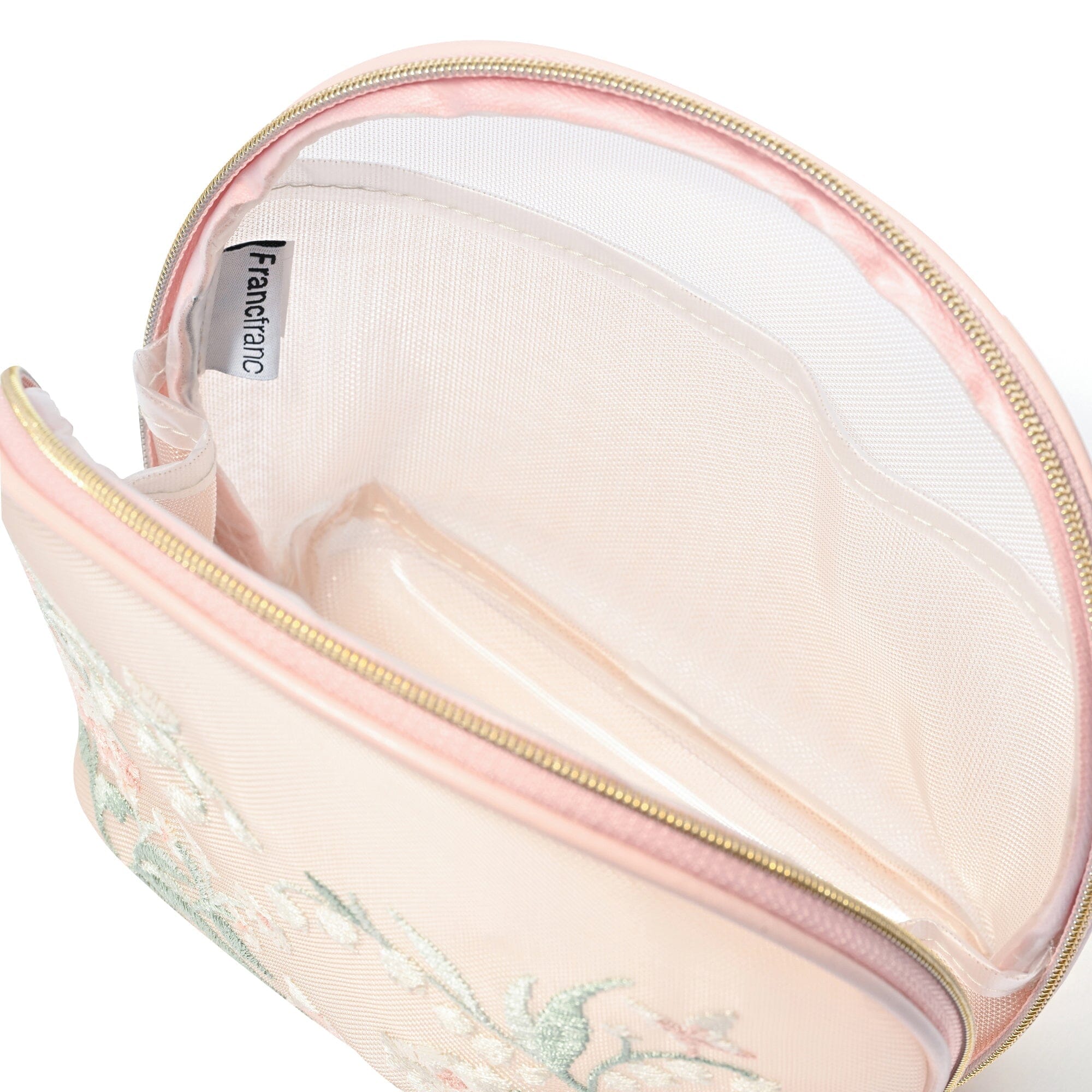 Mesh Embroidery Pouch Small Pink