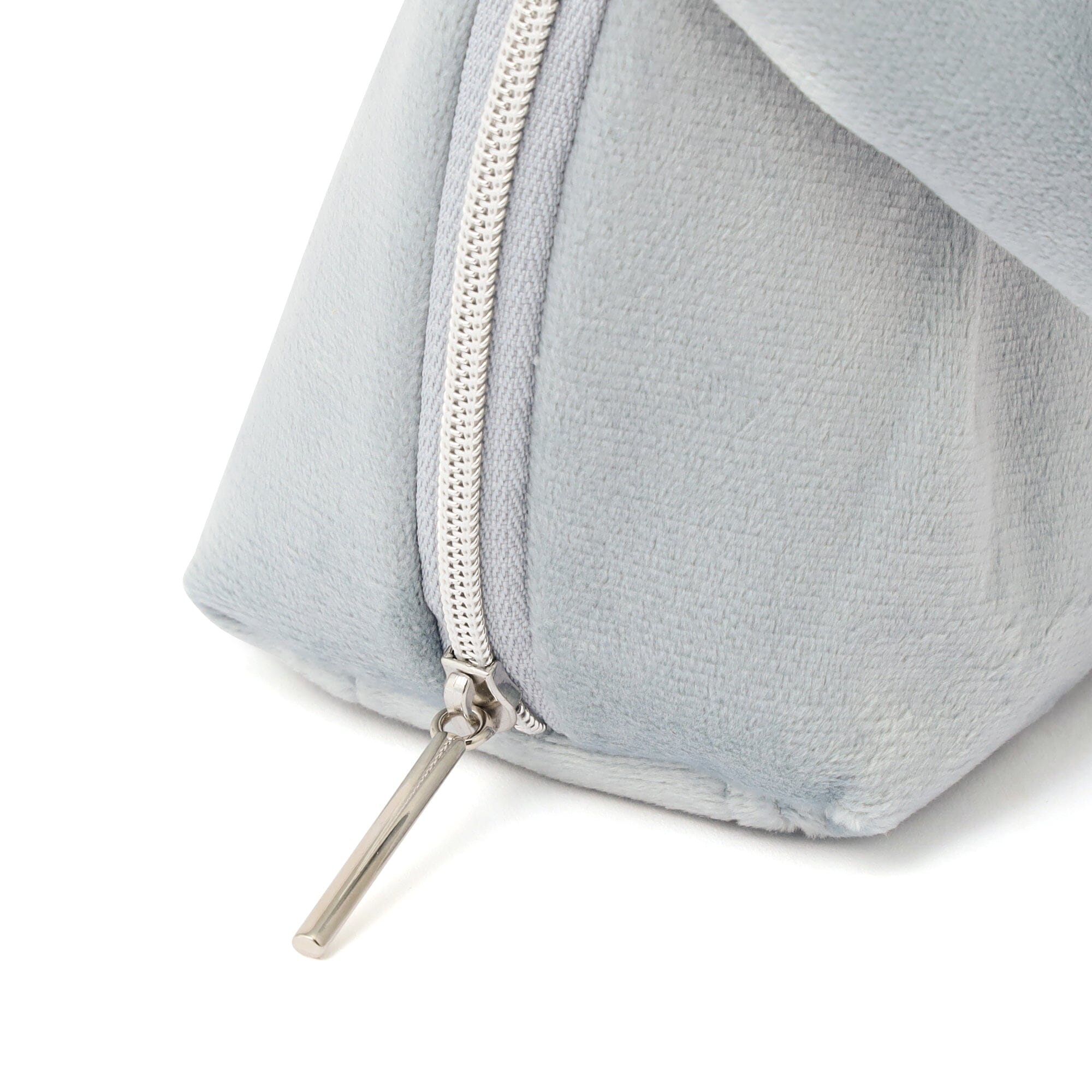 Velour Ribbon Pouch S Light Blue