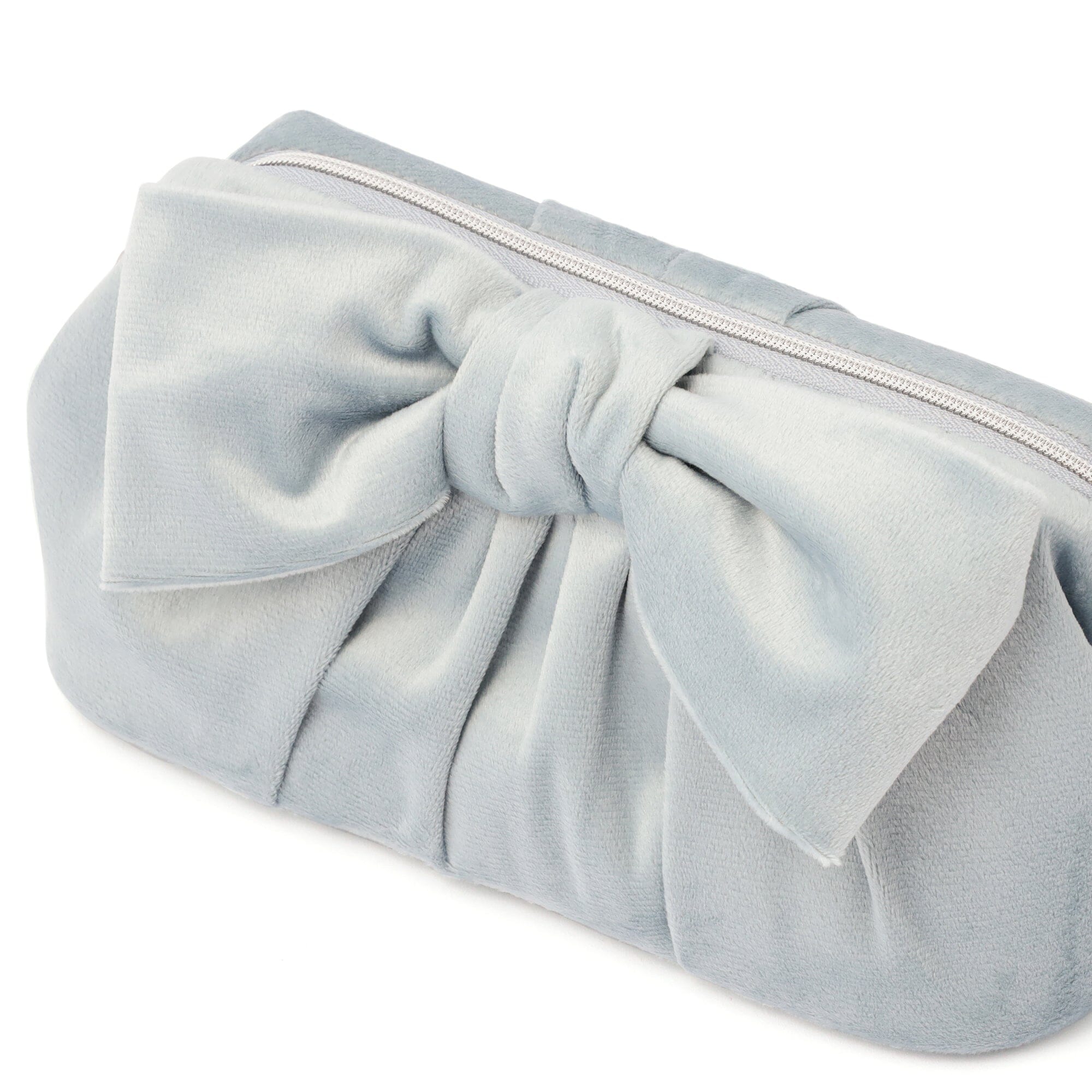 Velour Ribbon Wire Pouch Light Blue
