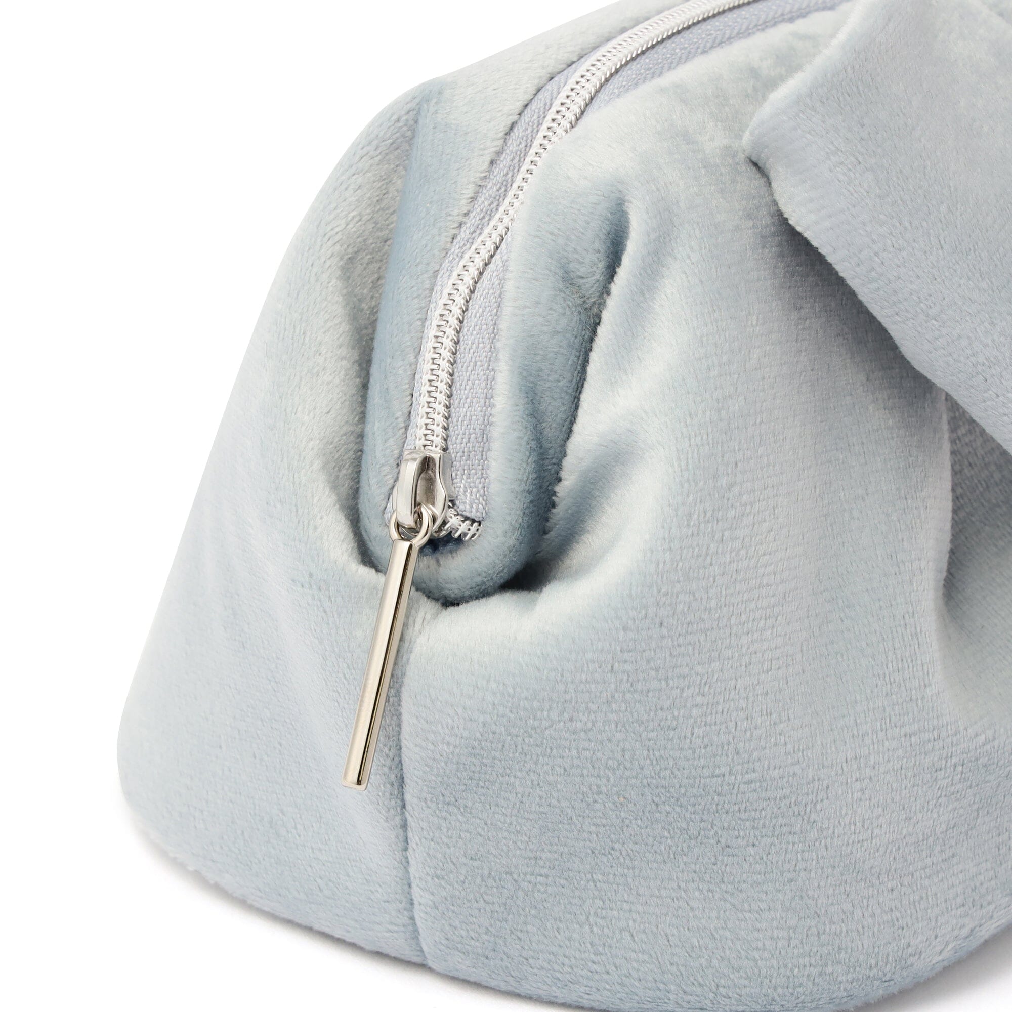 Velour Ribbon Wire Pouch Light Blue