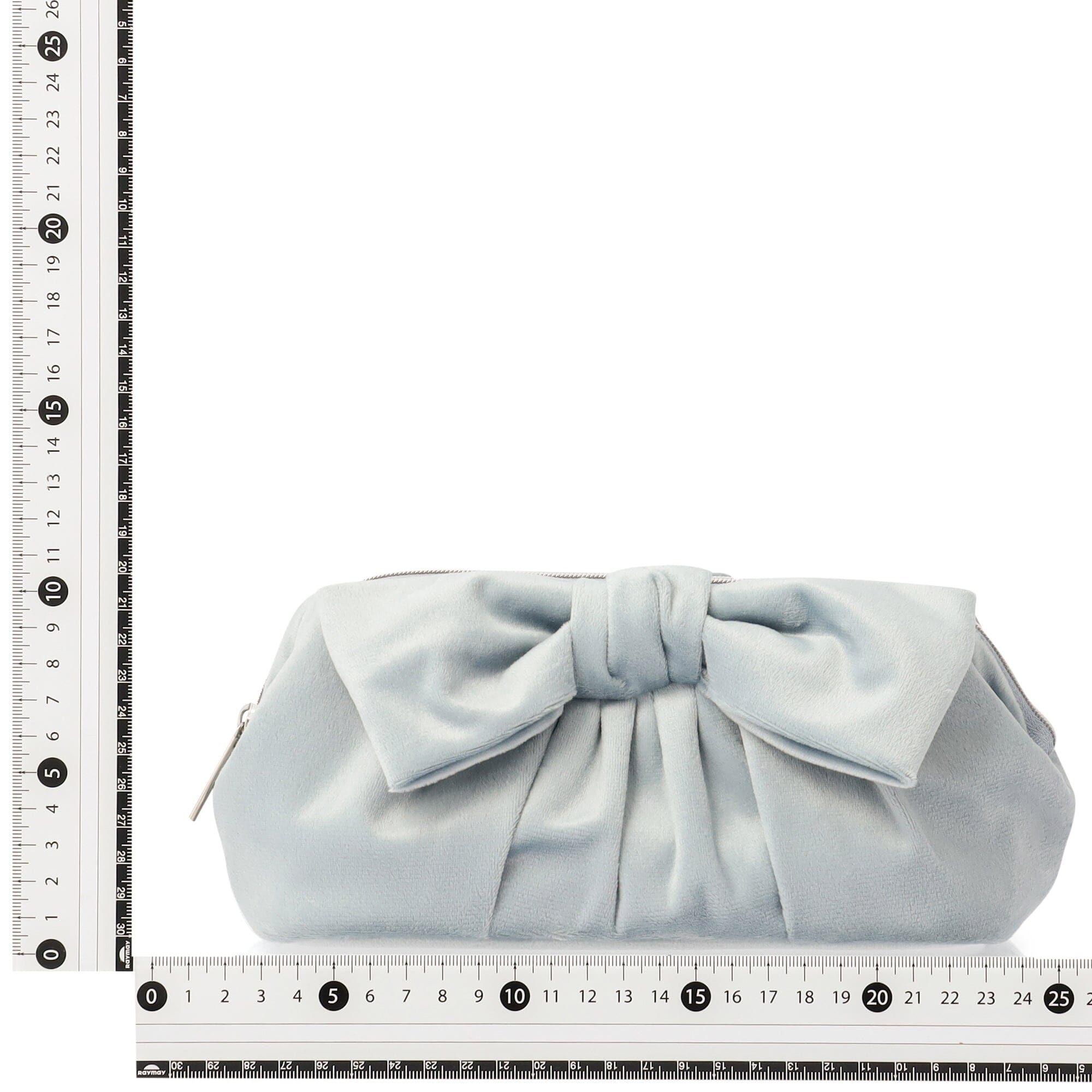 Velour Ribbon Wire Pouch Light Blue