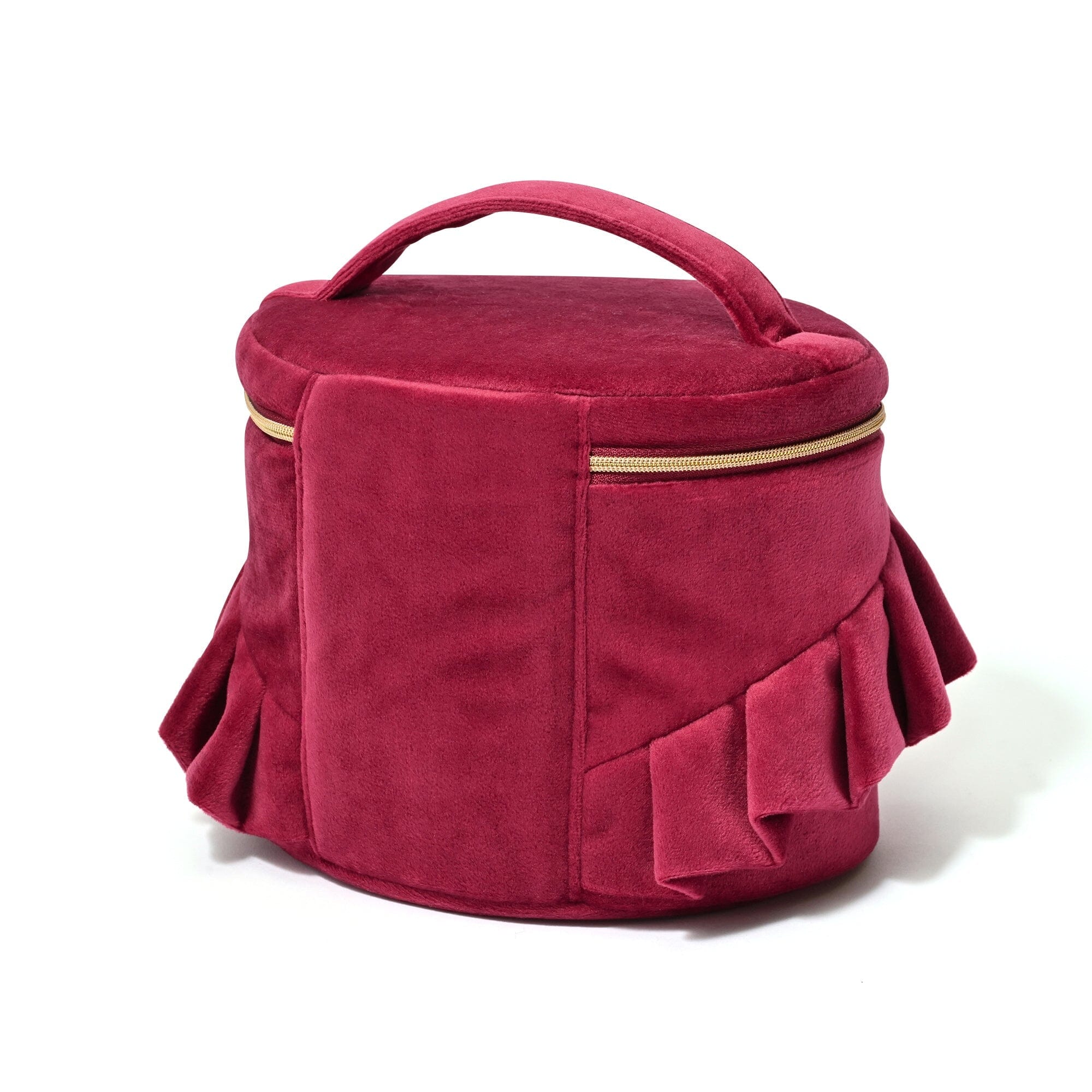 Velour Frill Vanity Pouch S Wine