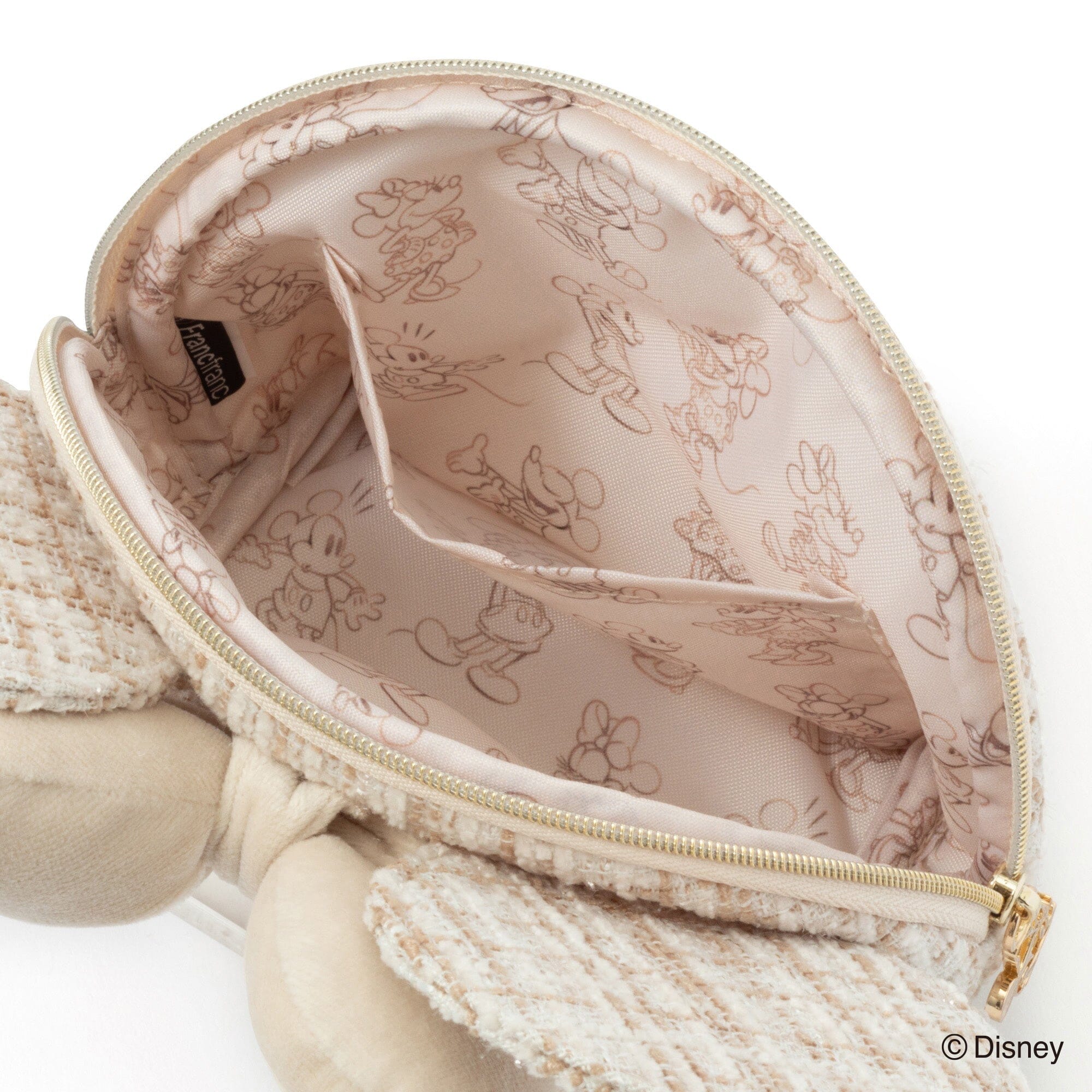 Disney Minnie Face Pouch Beige