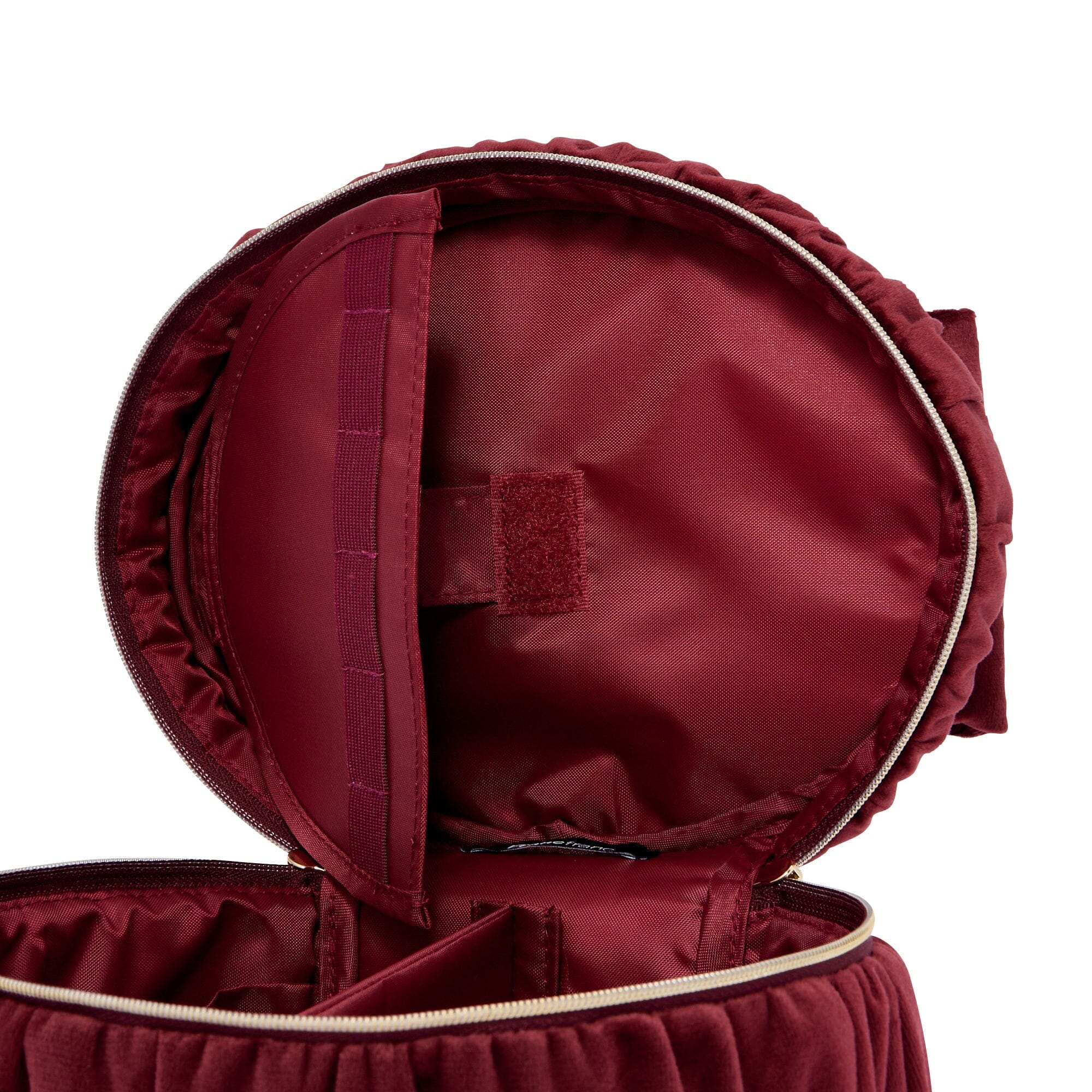 Velvet Ribbon Vanity Pouch Small Dark Red
