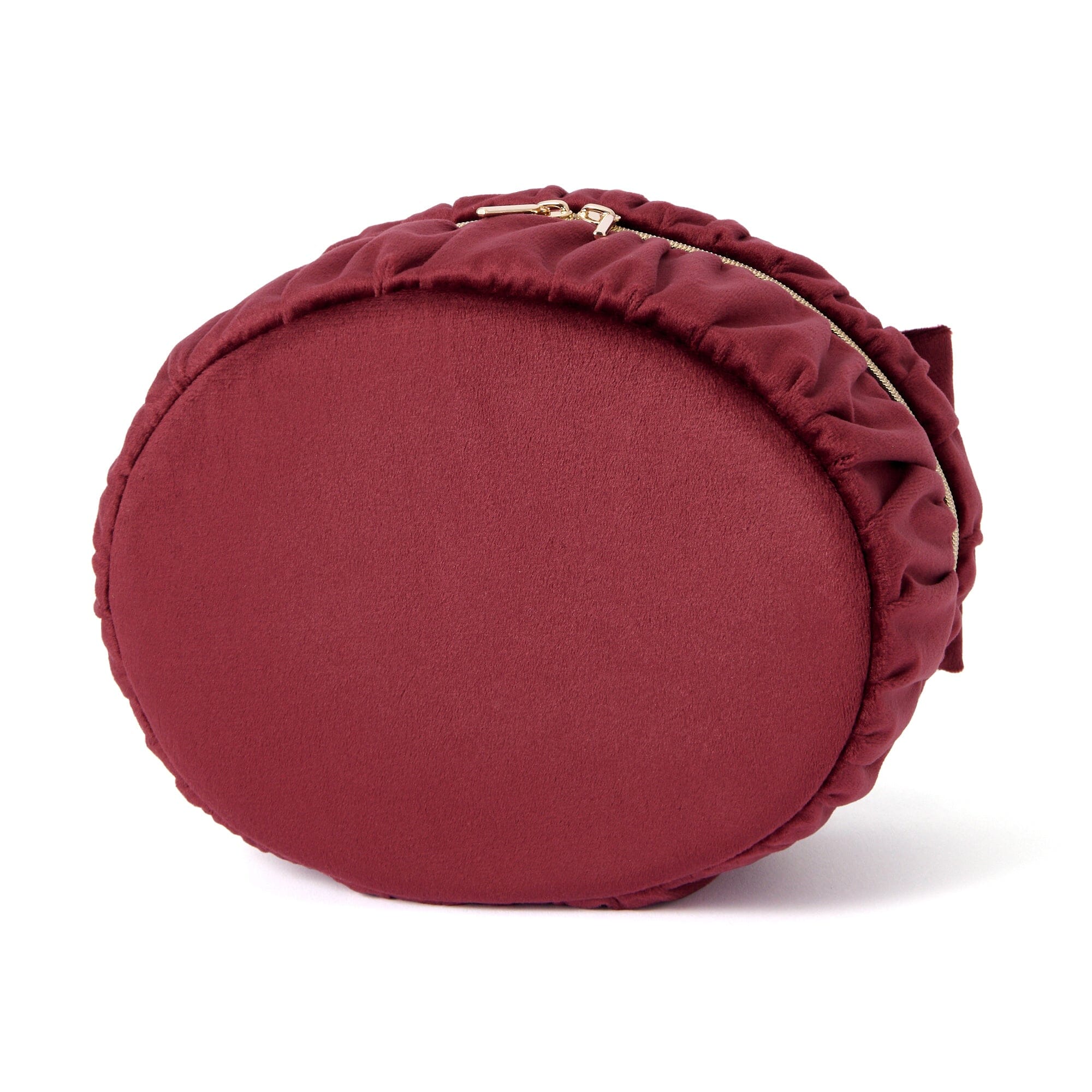 Velvet Ribbon Vanity Pouch Small Dark Red