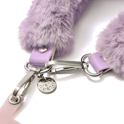 Fur smartphone hand strap purple