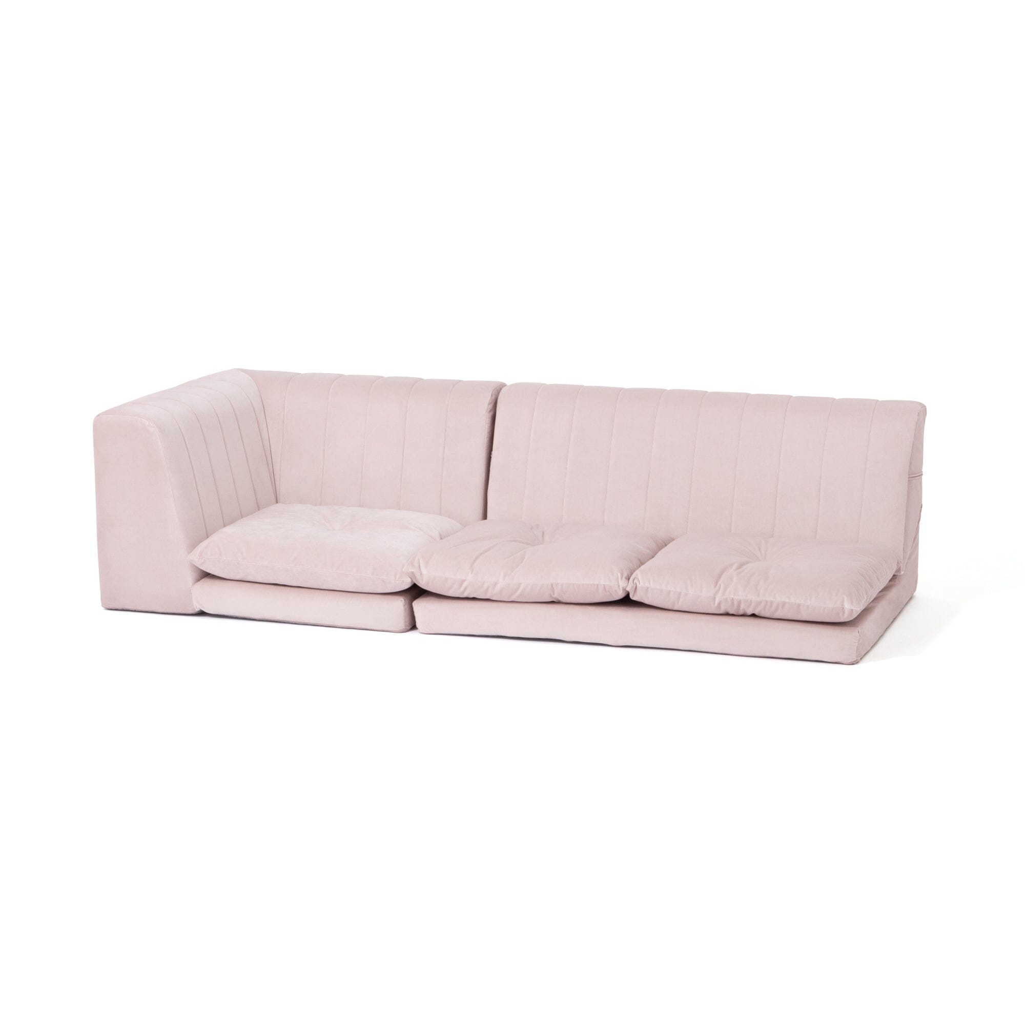 Famille Low Sofa Plus Corner W750×D750×H460mm Pink