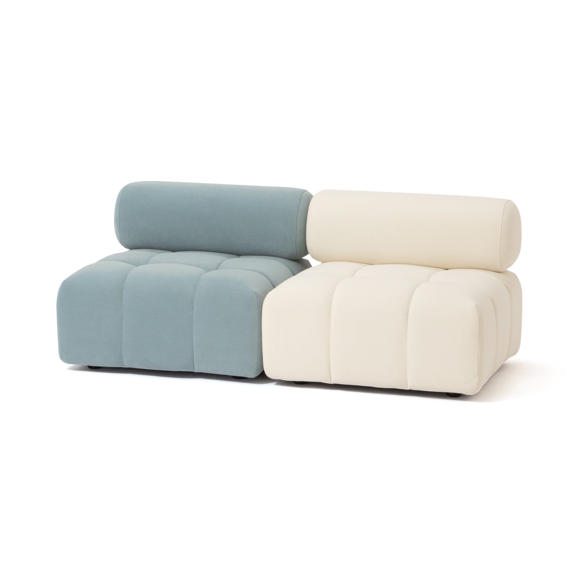 Puffy Sofa Armless White W795×D795×H630
