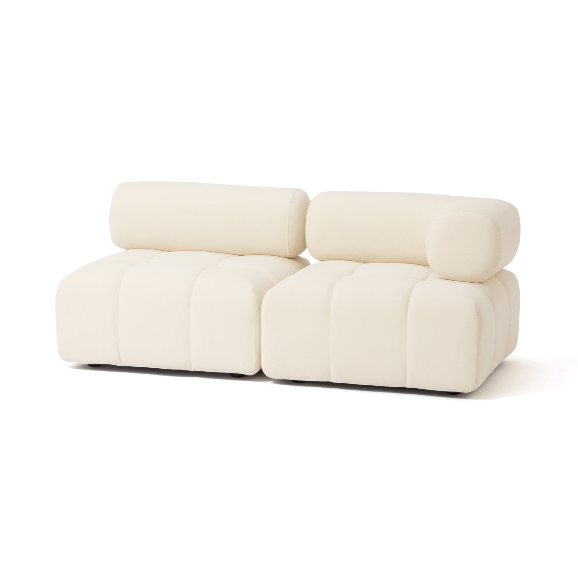 Puffy Sofa Armless White W795×D795×H630