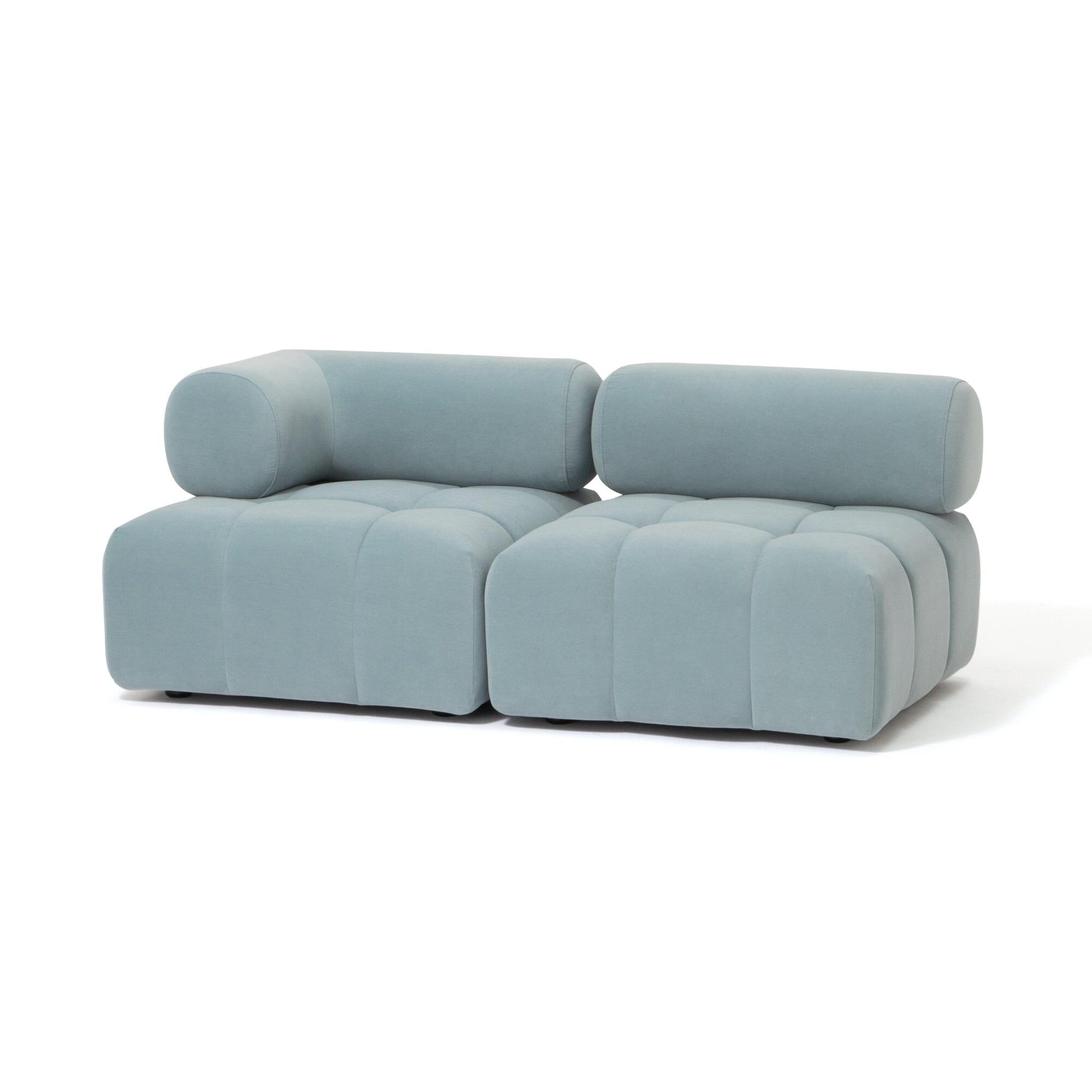 Puffy Sofa Armless Blue W795×D795×H630