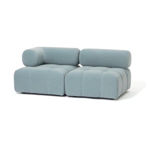 Puffy Sofa Armless Blue W795×D795×H630
