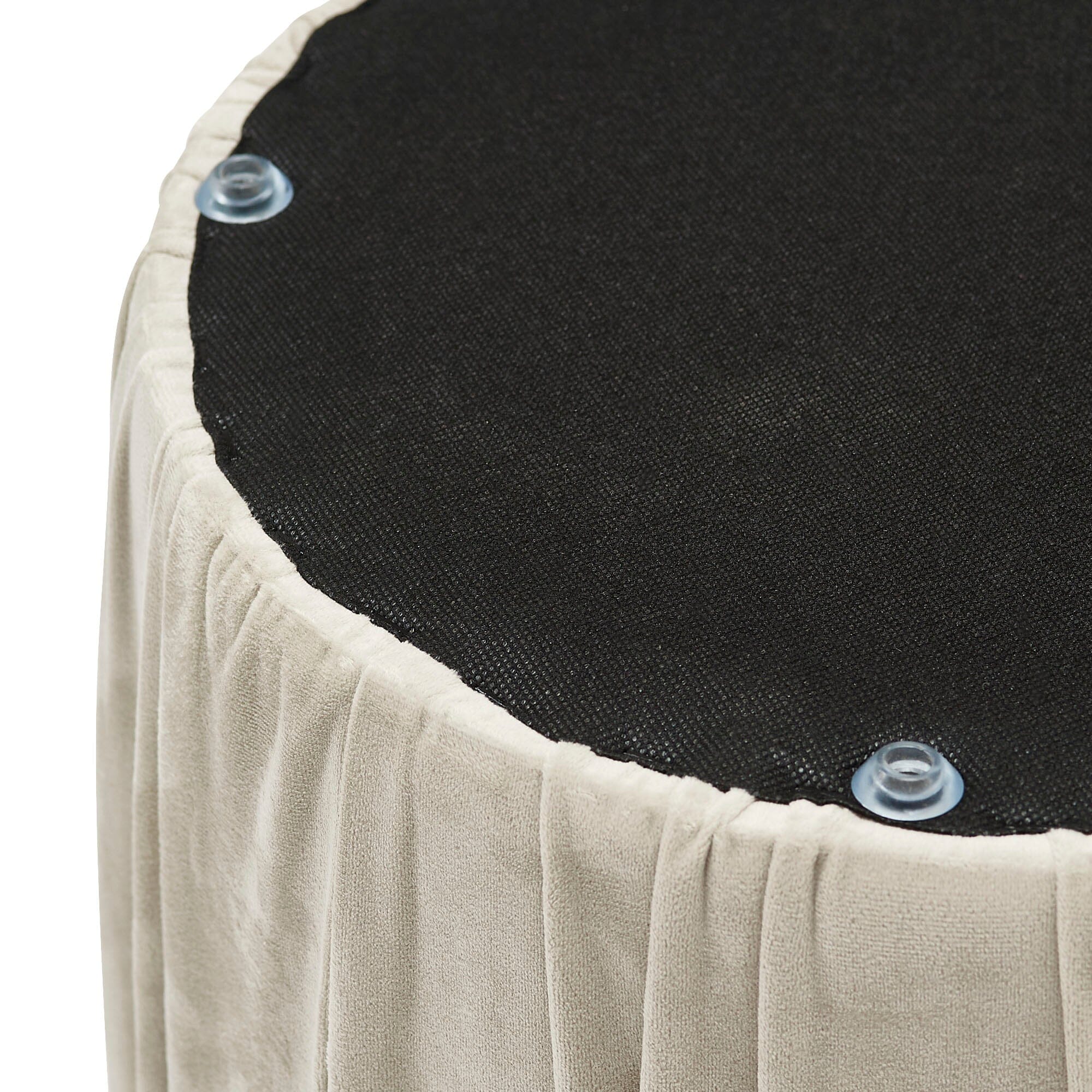 PLISSE 凳 灰色 X 米色