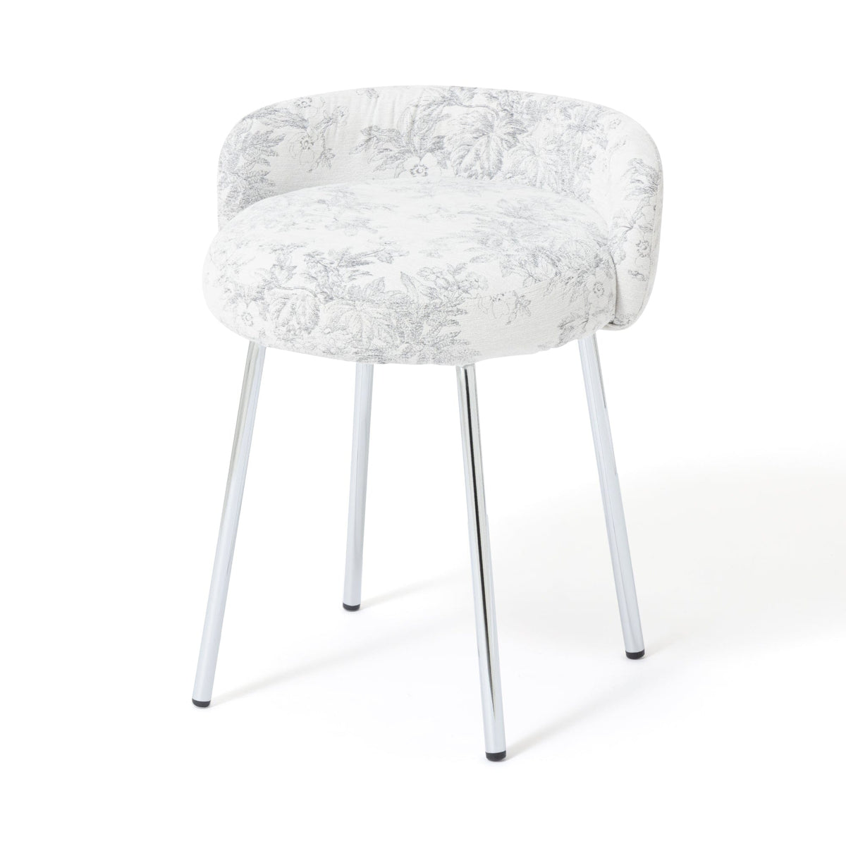 Plumor Stool Flower White X Silver