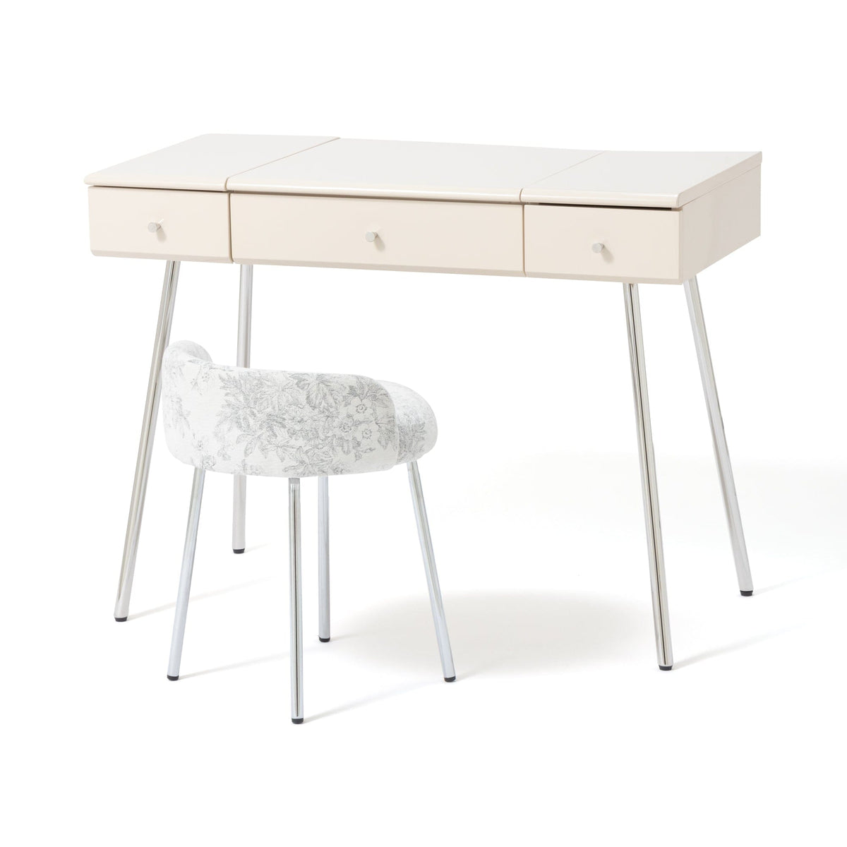 Plumor Stool Flower White X Silver