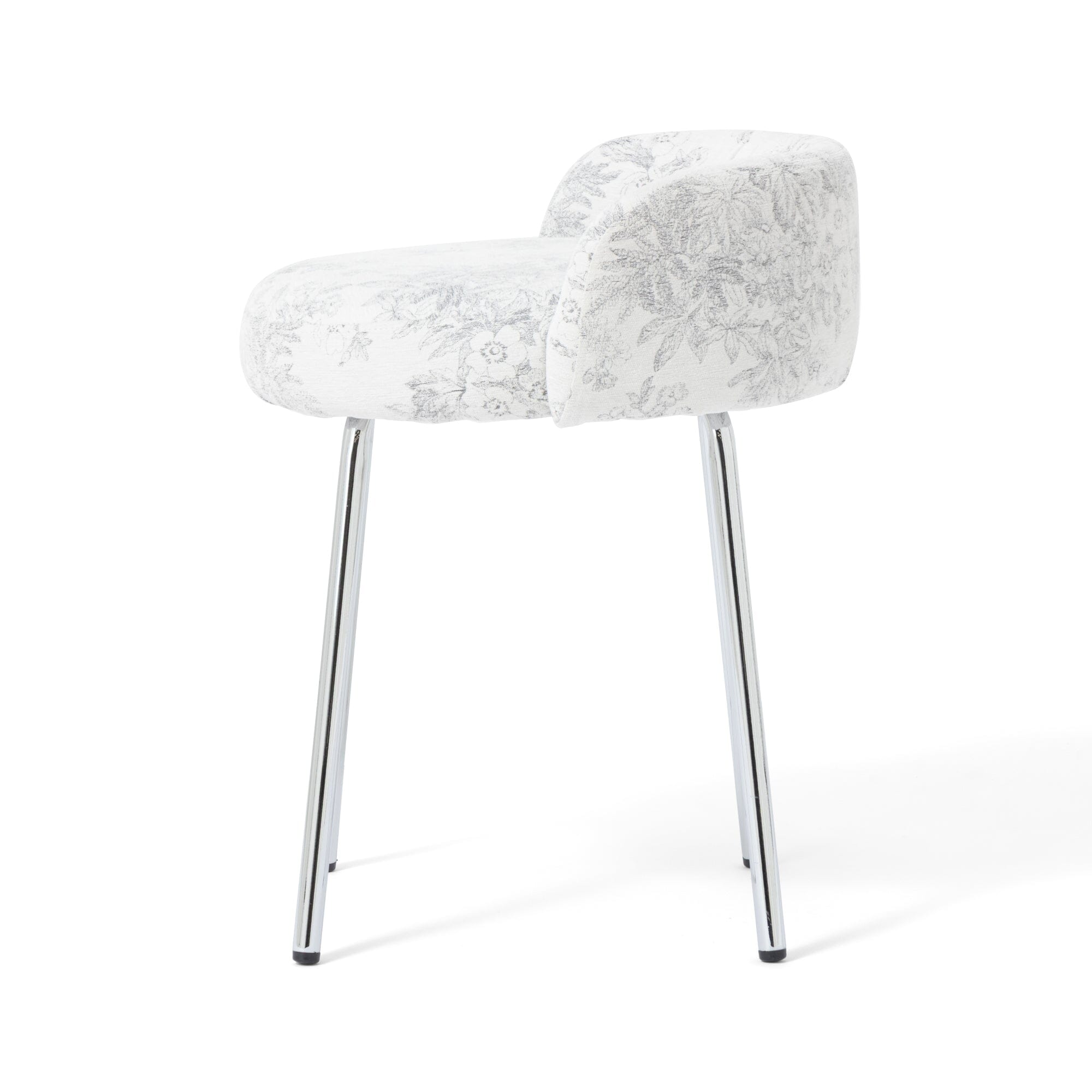 Plumor Stool Flower White X Silver