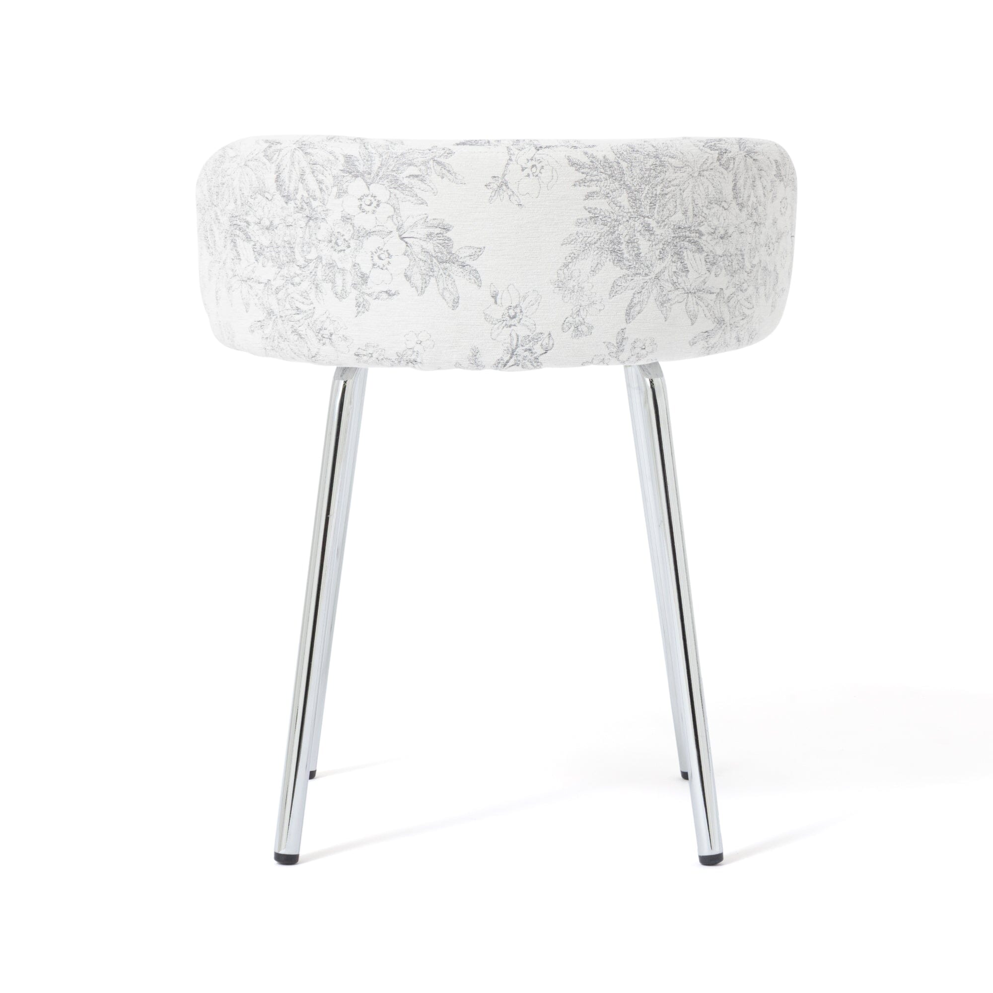 Plumor Stool Flower White X Silver