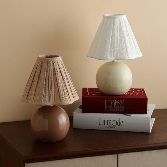 Lace Shade Mini Lamp Brown