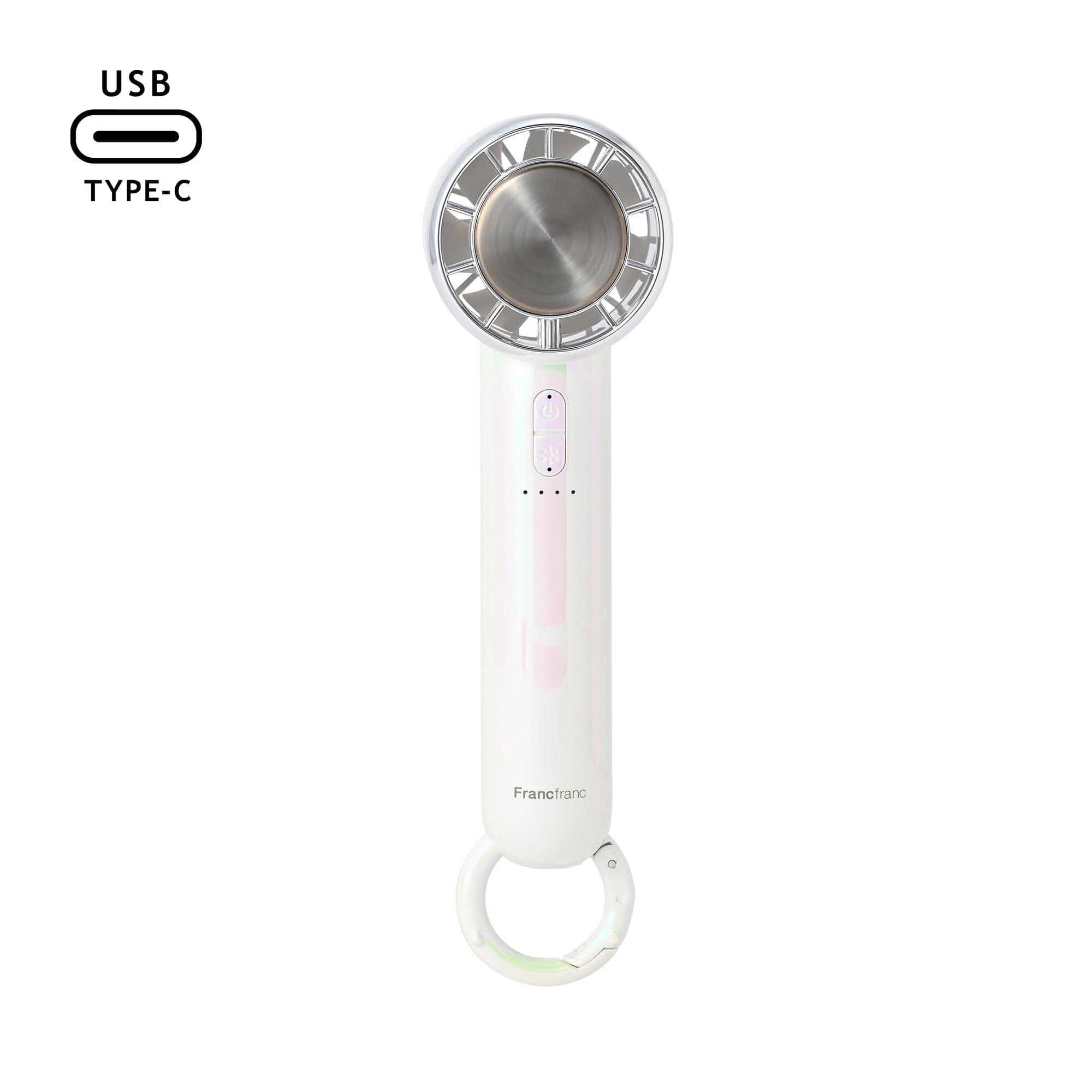 Frais Ice Plate Handy Fan Aurora White
