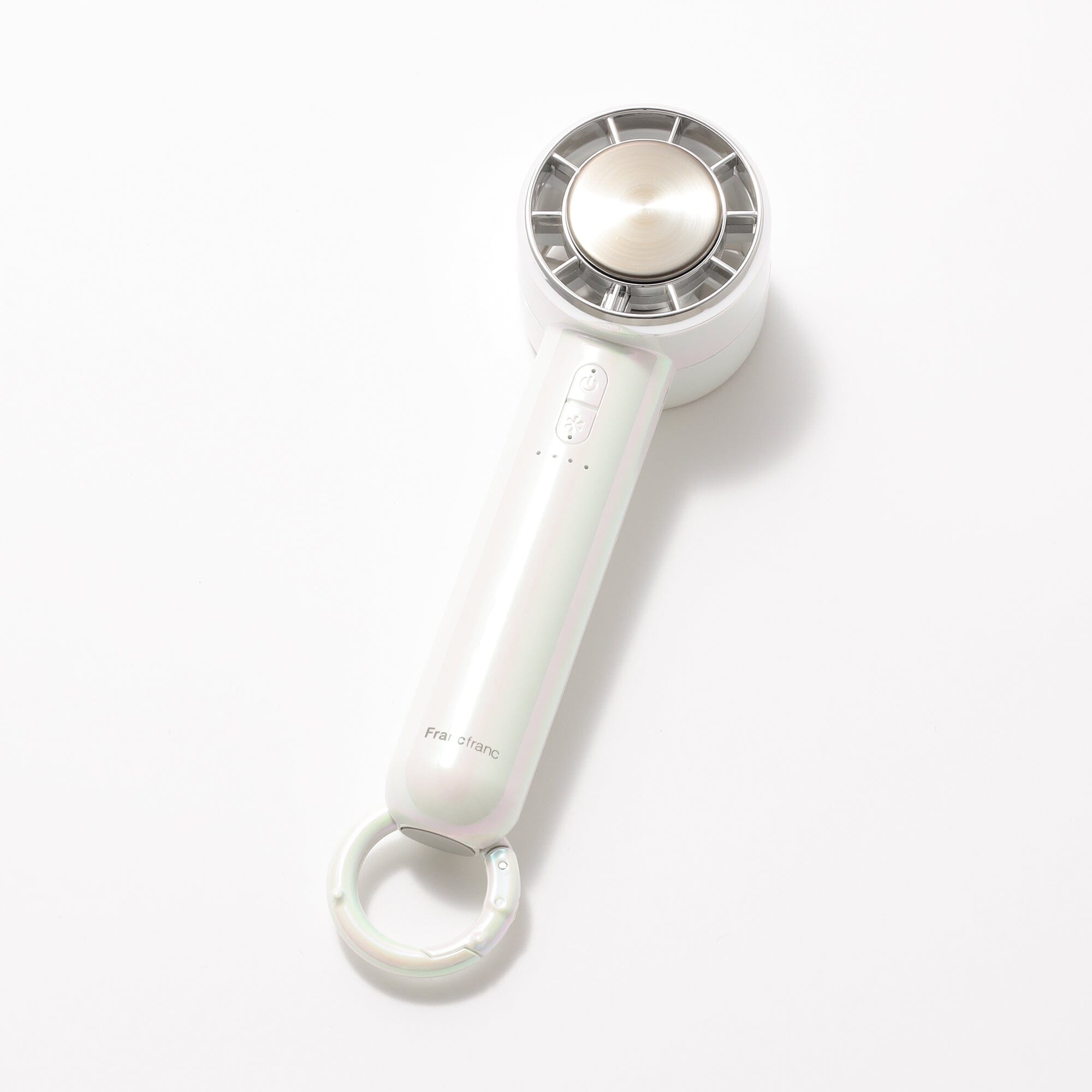 Frais Ice Plate Handy Fan Aurora White