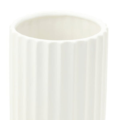 Ceramic Lib Flower Vase L White