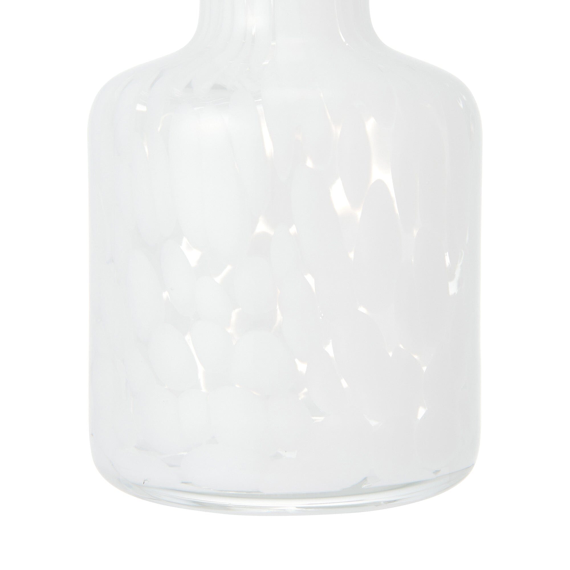 Dot Pattern Flower Vase Small White