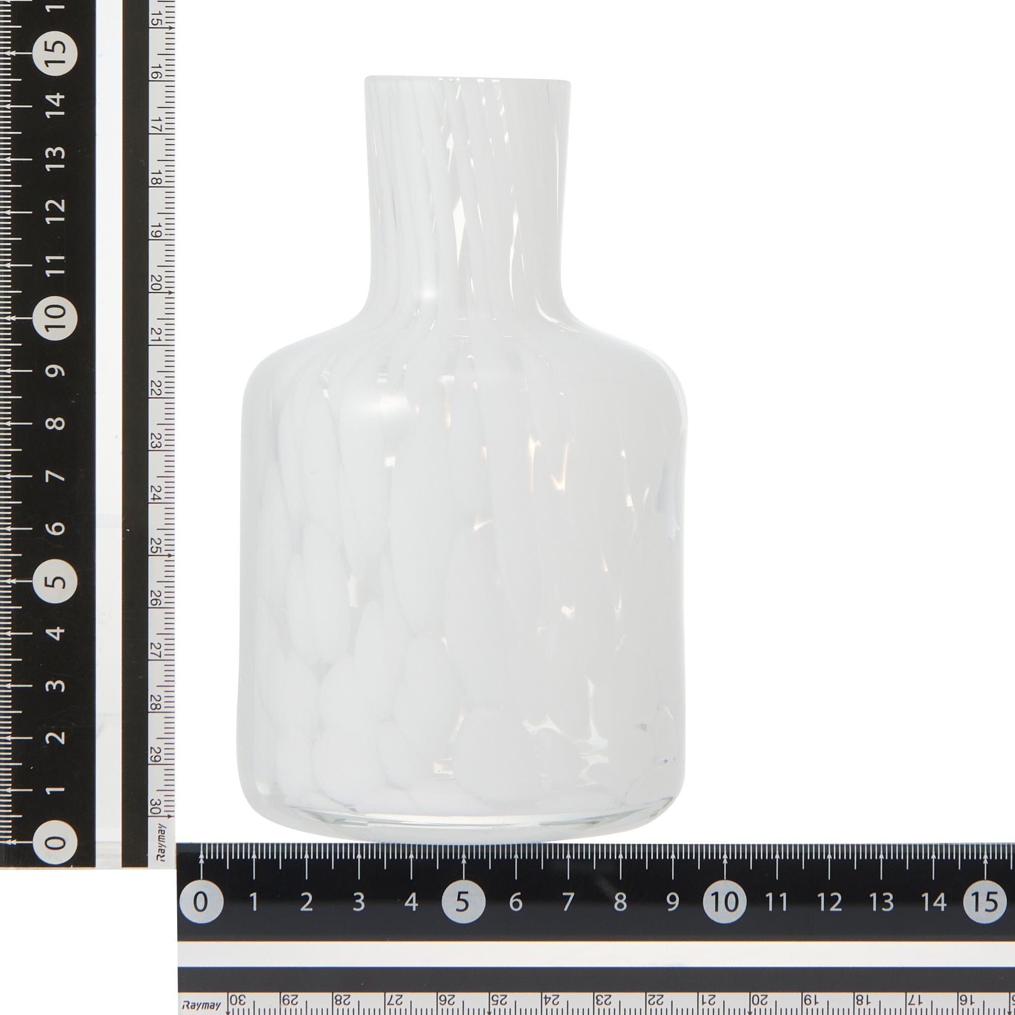 Dot Pattern Flower Vase Small White