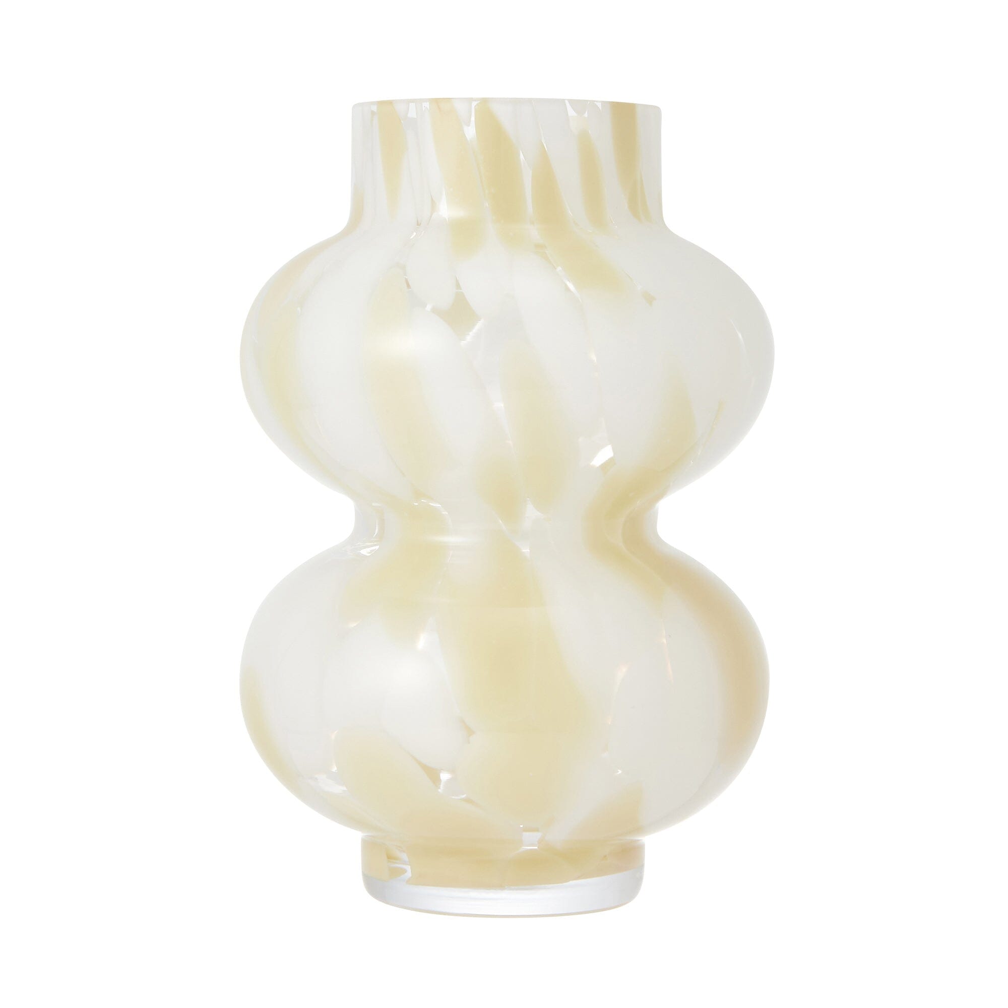 Dot Pattern Flower Vase Small Beige