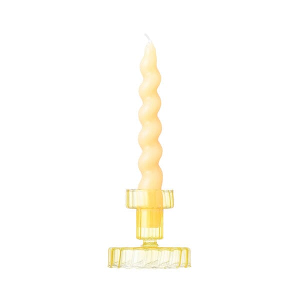 蠟燭和蠟燭架套裝黃色
