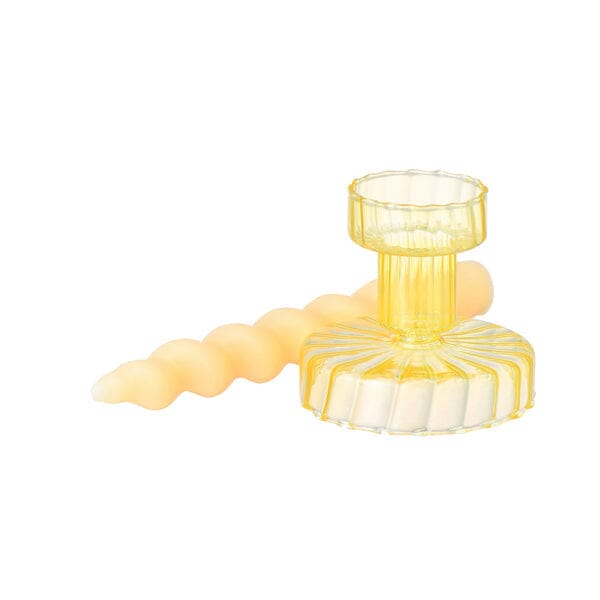 Candle & Candle Holder Set Yellow