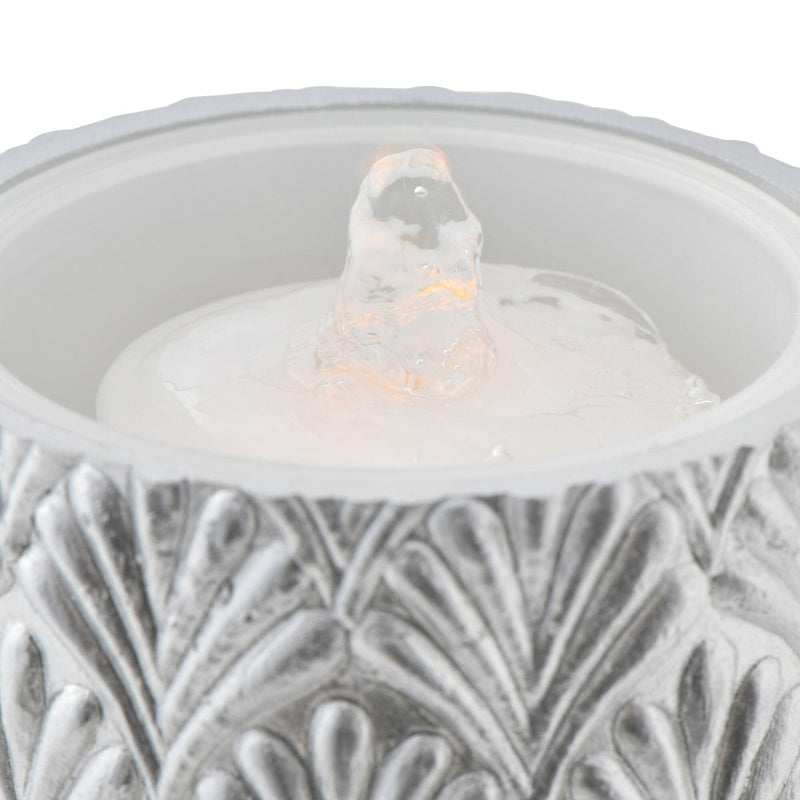 Led Water Candle Pattern Silver