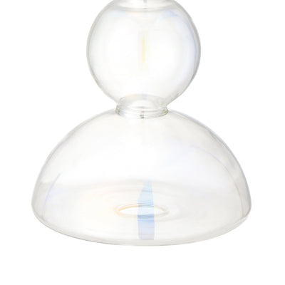 Glass Candle Stand Bubble Clear