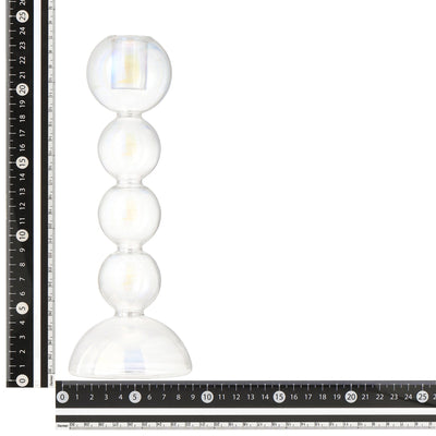 Glass Candle Stand Bubble Clear