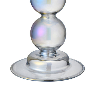 Glass Candle Stand Bubble Dark Gray