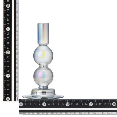 Glass Candle Stand Bubble Dark Gray