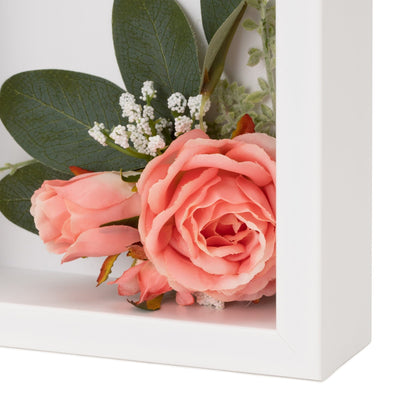 Flower Photo Frame With Clock Pink